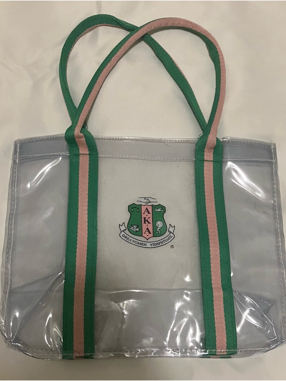 Alpha Kappa Alpha Clear Stadium Tote Brand New Never Used